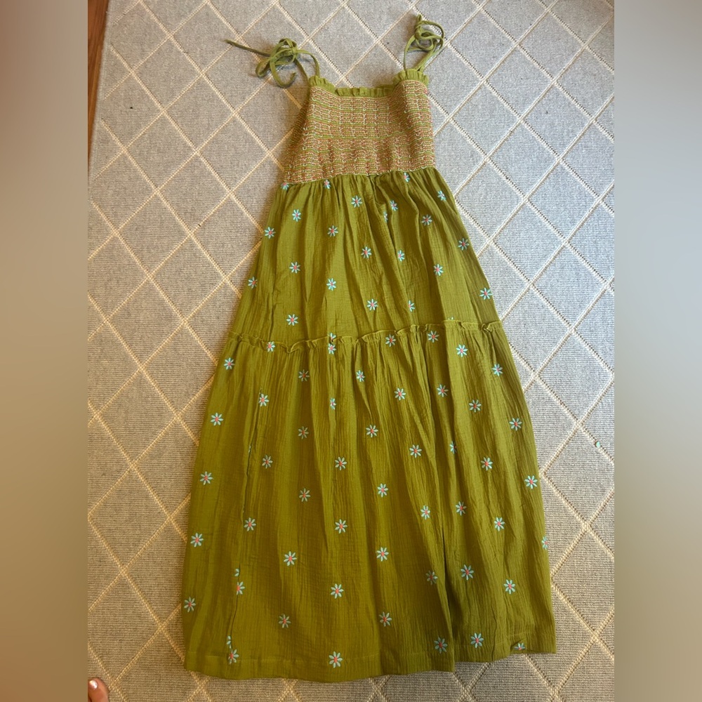 Large Green Floral Maxi Dress